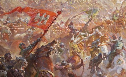 Fragment dioramy "Bitwa pod Grunwaldem" Tadeusza Popiela i Zygmunta Rozwadowskiego