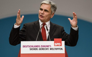 Werner Faymann, kanclerz Austrii, w Berlinie na spotkaniu socjaldemokratów