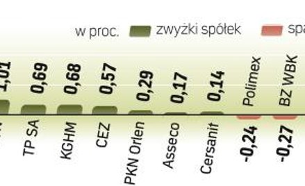 Wbrew spadkowej tendencji na rynkach zachodnich WIG20 zyskał wczoraj na koniec notowań 0,4 proc. W W