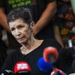 85-letnia Izraelka Joszewed Lifszyc na konferencji prasowej w Tel Awiwie po uwolnieniu przez Hamas