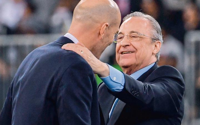 Lider finansowego puczu Florentino Perez, szef Realu Madryt, i Zinedine Zidane