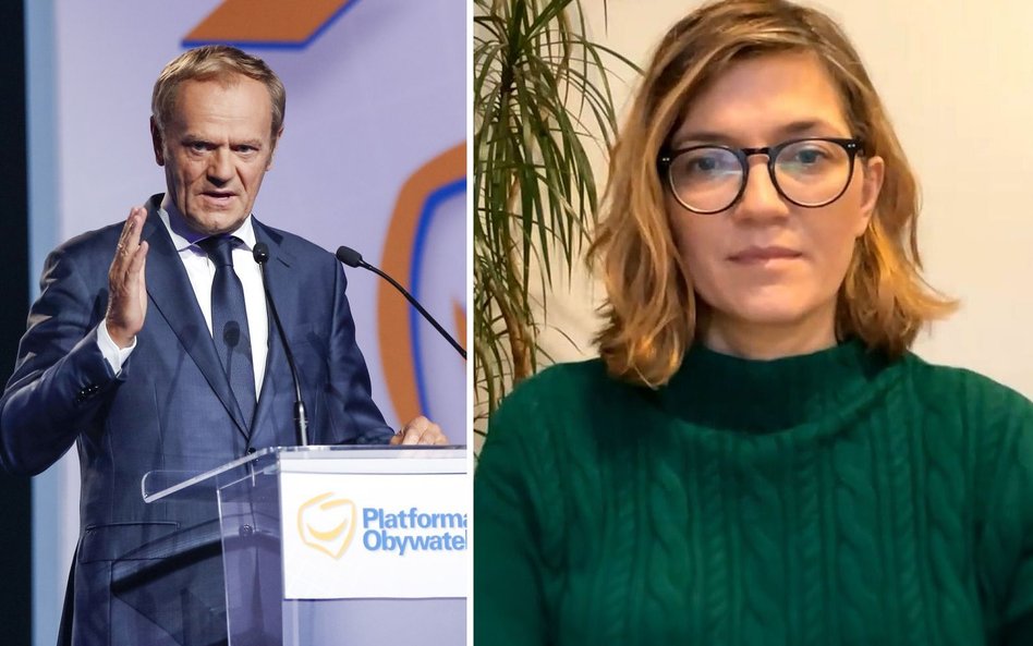 Donald Tusk i Magdalena Biejat