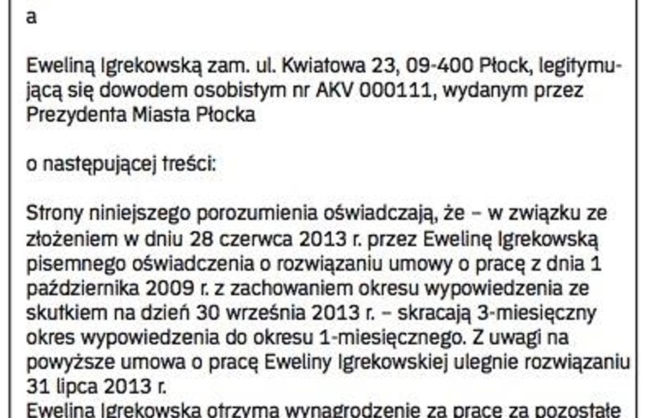 Wzór porozumienia