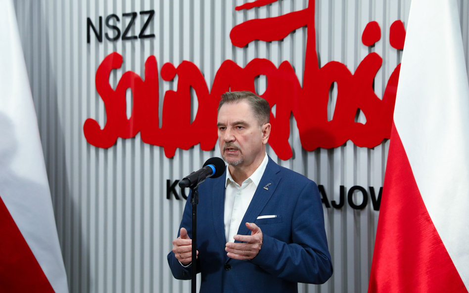 Przewodniczący NSZZ "Solidarność" Piotr Duda