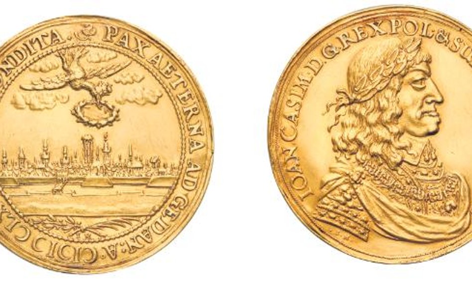 Moneta króla Jana Kazimierza ma cenę 150 tys. zł, przedstawia panoramę Gdańska