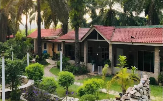 Widok ośrodka od strony dziedzińca.