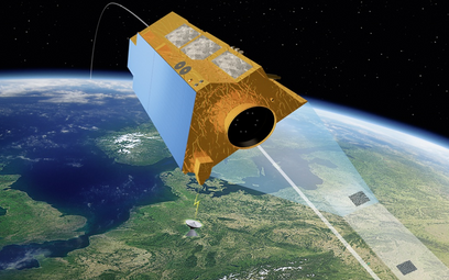 Wizja artystyczna satelity rozpoznawczego SARah-1.