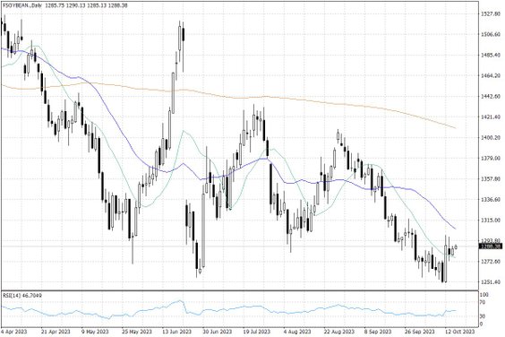 Notowania soi w USA – dane dzienne