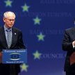 Szef Komisji Europejskiej Jose Manuel Barroso (z prawej) i prezydent Unii Europejskiej Herman Van Ro