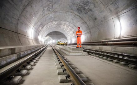 Tunelu pod przełęczą św Gottharda w Szwajcarii