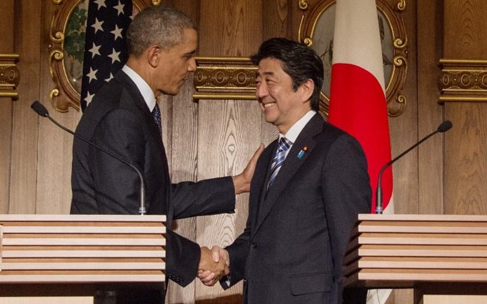 Prezydent USA Barack Obama i premier Japonii Shinzo Abe