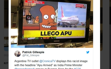 Argentyna: Telewizja wita premiera Indii wizerunkiem Apu z "Simpsonów"