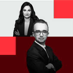 Marzena Tabor-Olszewska, redaktor prowadząca „Rzeczpospolitej” i Artur Bartkiewicz, szef wydawców st