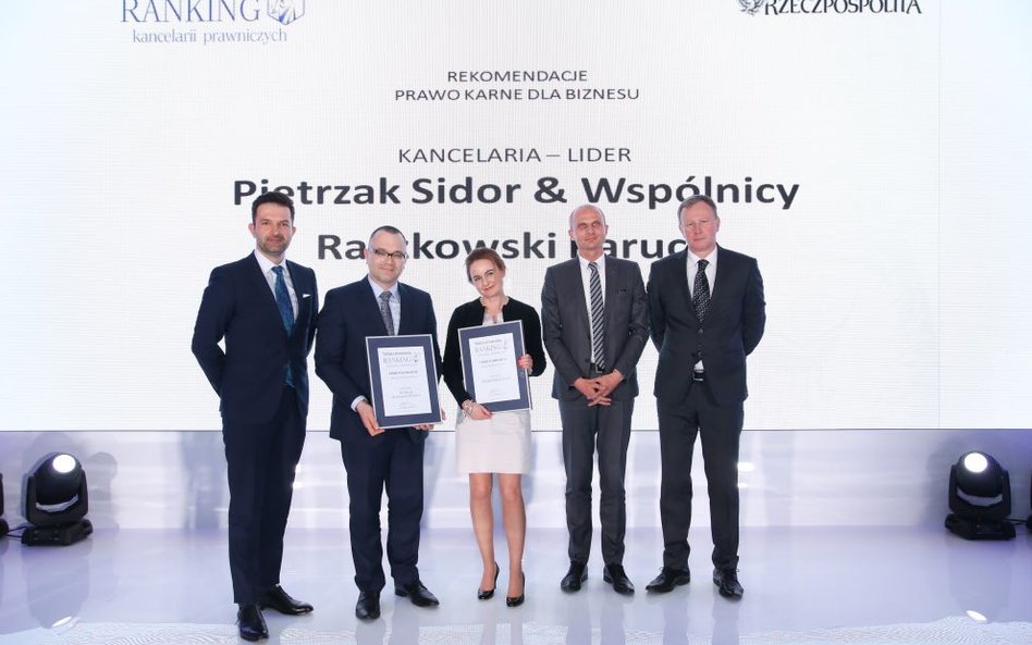 Kancelaria Pietrzak Sidor & Wspólnicy oraz kancelaria Raczkowski Paruch zostali liderami w dziedzini