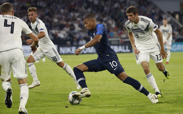 Kylian Mbappe w czasie meczu Niemcy-Francja rozgrywanego w ramach grupy Dywizji A Ligi Narodów