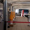 Dezynfekcja punktu testowania na COVID-19 w Seulu