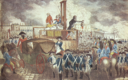 Egzekucja króla Ludwika XVI. Miedzioryt wykonany przez Georga HeinrIcha Sievekinga w 1793 r.