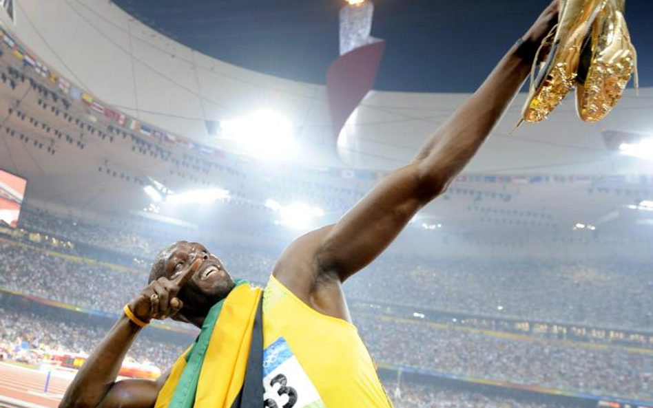Usain Bolt i jego złote buty.
