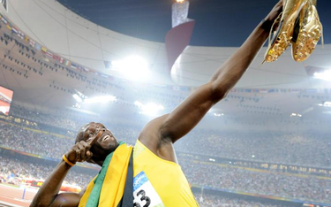 Usain Bolt i jego złote buty.