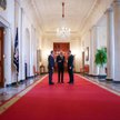 Andrzej Duda i Donald Tusk w czasie spotkania z Joe Bidenem w Waszyngtonie
