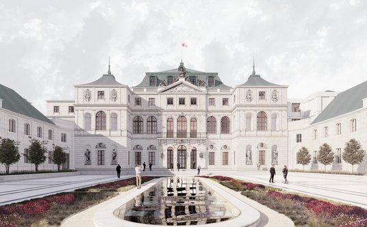 Projekt odbudowanego Pałacu Brühla.
