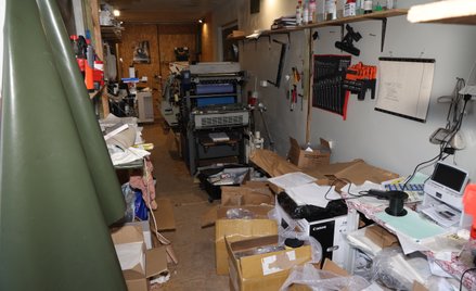 Miejsce produkcji fałszywych banknotów euro. Zdjęcie udostępnione przez ABW