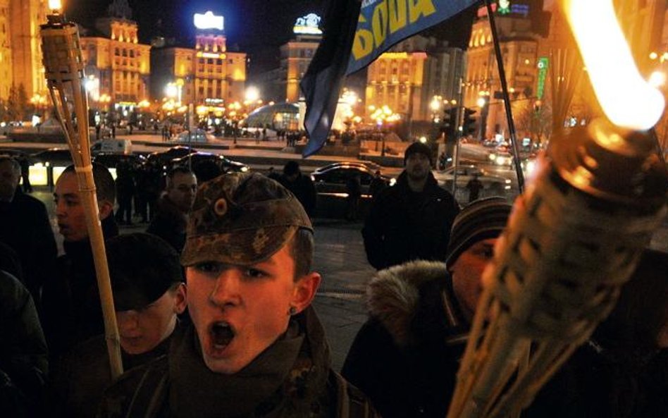 Demonstracja zwolenników UPA w Kijowie (marzec 2010)