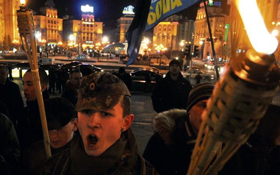 Demonstracja zwolenników UPA w Kijowie (marzec 2010)