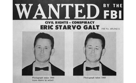 List gończy za Erikiem Starvo Galtem wystawiony 17 kwietnia 1968 r. Wówczas jeszcze śledczy nie wied