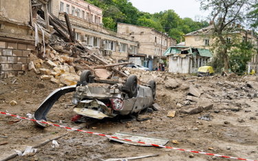 Zniszczenia po rosyjskim ataku w śródmieściu Odessy