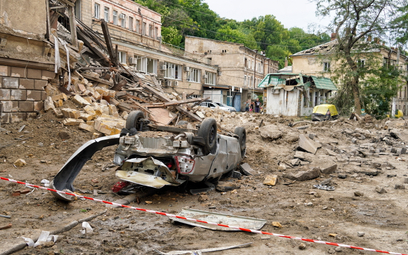 Zniszczenia po rosyjskim ataku w śródmieściu Odessy