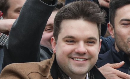 Dawid Kacprzyk, wówczas przewodniczący zarządu krajowego Młodzieżówki PO - Nowej Generacji na konfer