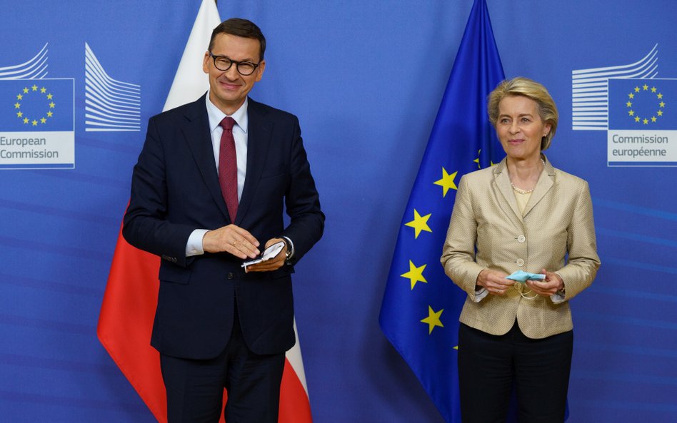 Premier Mateusz Morawiecki i szefowa Komisji Europejskiej Ursula von der Leyen