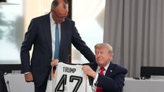 Kanclerz Niemiec Friedrich Merz i prezydent USA Donald Trump