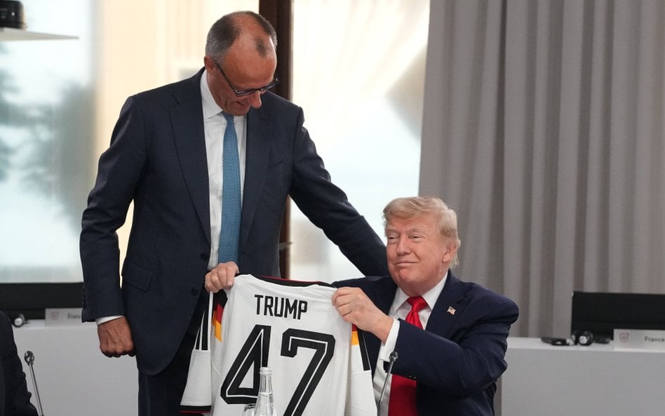 Kanclerz Niemiec Friedrich Merz i prezydent USA Donald Trump