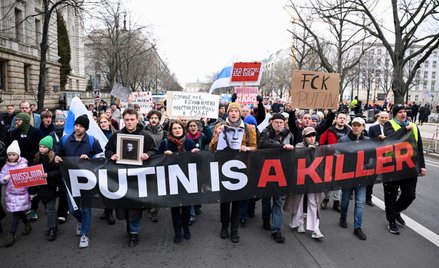 Berlin, protest po śmierci Aleksieja Nawalnego