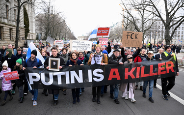 Berlin, protest po śmierci Aleksieja Nawalnego