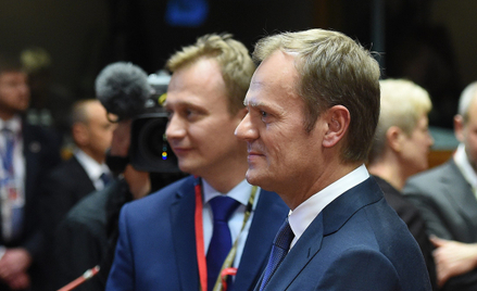 Donald Tusk i Piotr Serafin