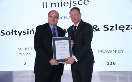 Kancelaria Sołtysiński Kawecki i Szlęzak II miejsce w rankingu kancelarii według liczby adwokatów i 
