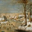 Pieter Breughel Mł., Pejzaż zimowy z łyżwiarzami i pułapką na ptaki, zapewne koniec XVI w; Wystawa s