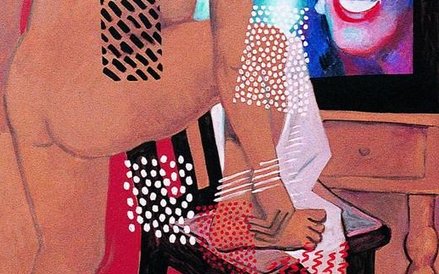 Wojciech Fangor, 1995, "Akt i TV", 180 x 125