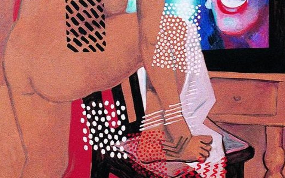 Wojciech Fangor, 1995, "Akt i TV", 180 x 125