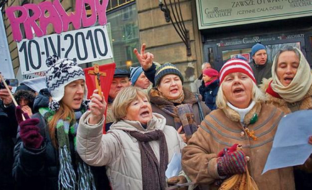 Manifestacja przeciwników wizyty prezydenta Federacji Rosyjskiej Dmitrija Miedwiediewa