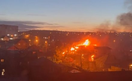 Miejsce katastrofy Su-30 w Irkucku