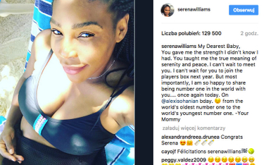 Serena Williams napisała list do dziecka