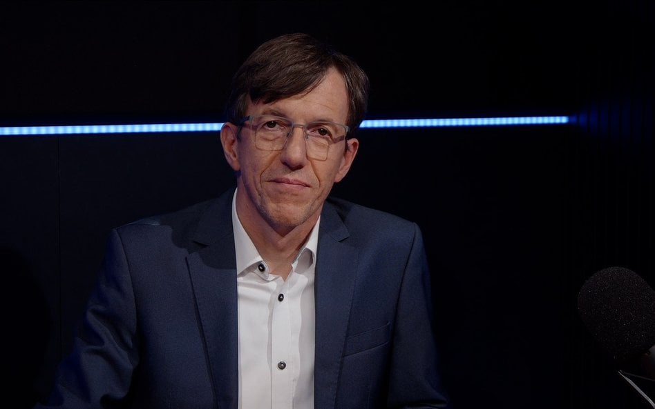 Gościem Przemysława Tychmanowicza był Marek Rogalski, główny analityk rynków w DM BOŚ. Fot. mat. pra