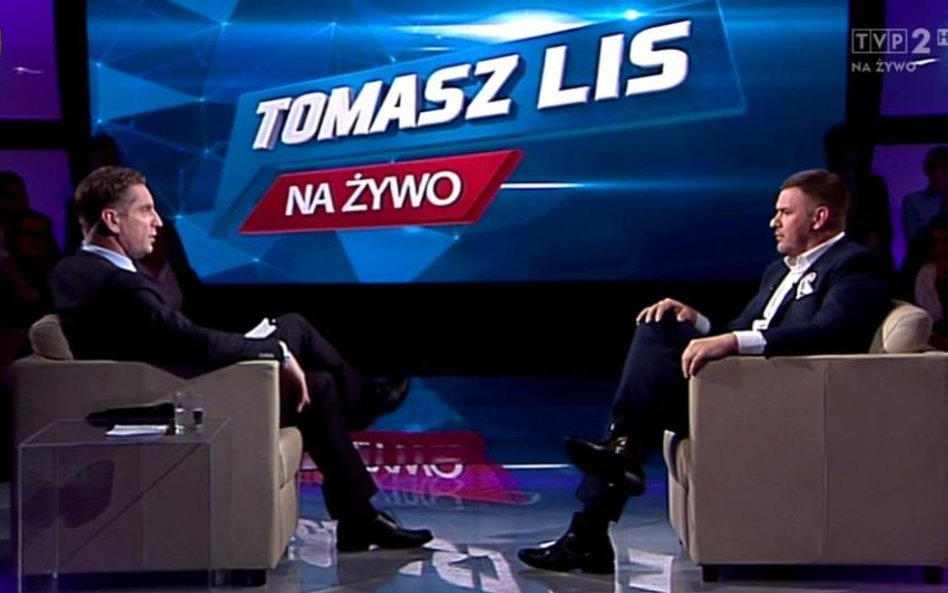 Kadr z programu "Tomasz Lis na Żywo"