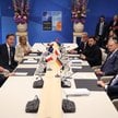 Prezydent Francji Emmanuel Macron, Sekretarz Generalny NATO Mark Rutte, Premier Włoch Giorgia Meloni