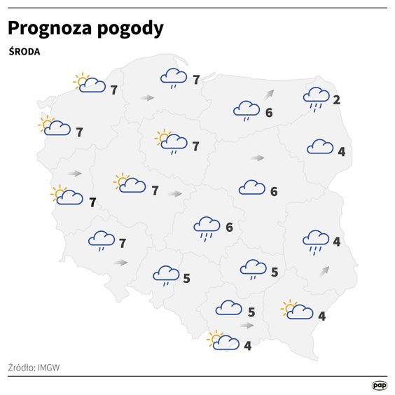 Prognoza pogody na 30 stycznia