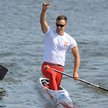 Tomasz Kaczor cieszy się ze zwycięstwa na 1000 m w Europejskich Igrzyskach w Mińsku